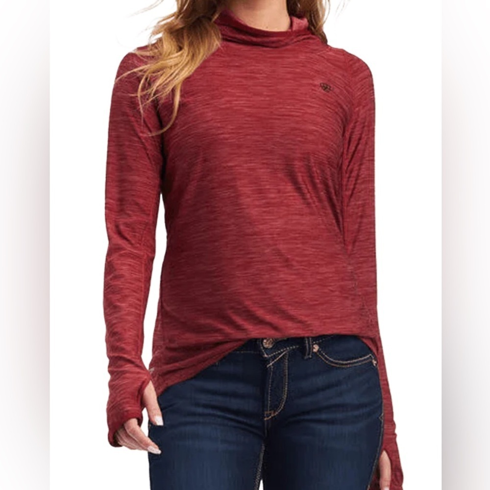 Arian Laguna lightweight funnel neck hooded pullover. Women’s size XXL
